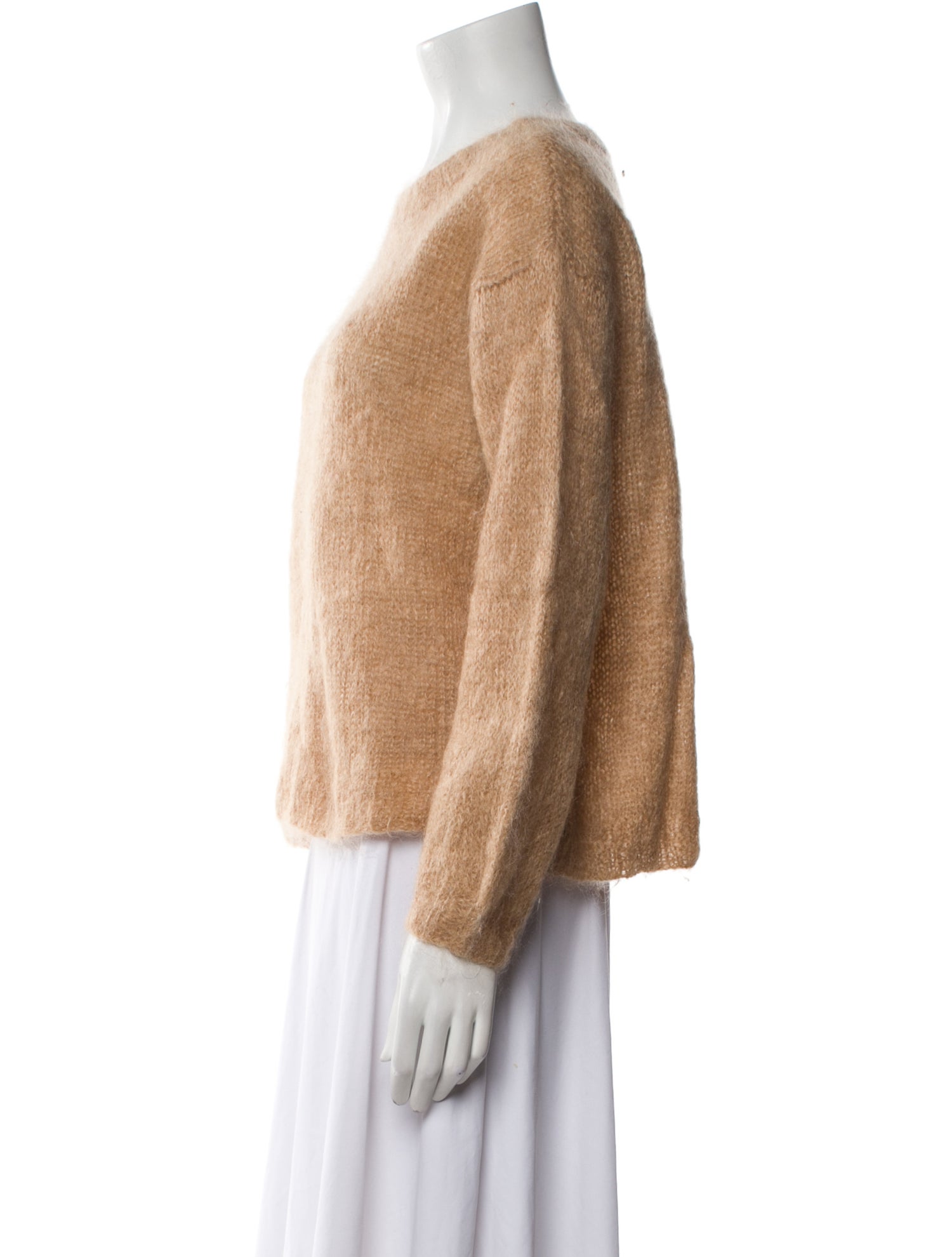 Rose Carmine Mohair Scoop Neck Sweater