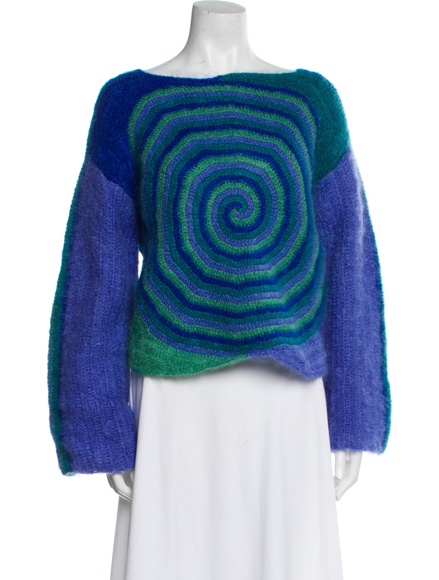 Rose Carmine Mohair Striped Sweater