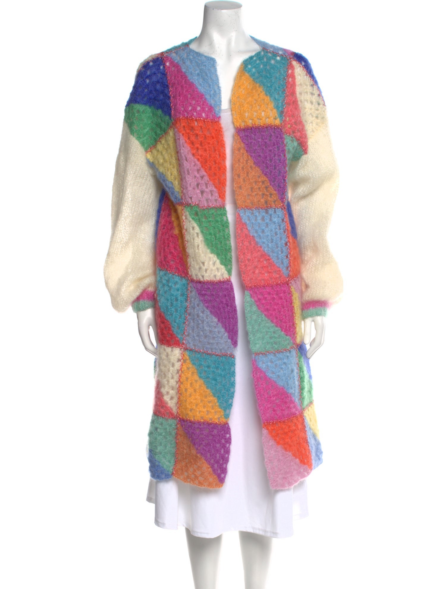 Rose Carmine Mohair Printed Sweater