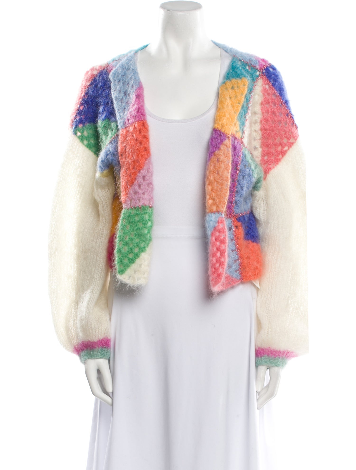 Rose Carmine Mohair Printed Sweater