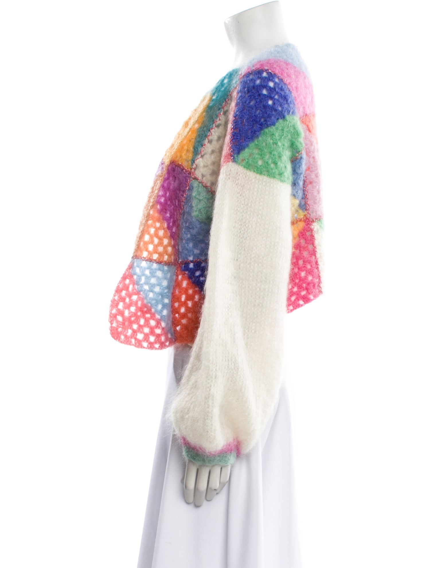 Rose Carmine Mohair Printed Sweater