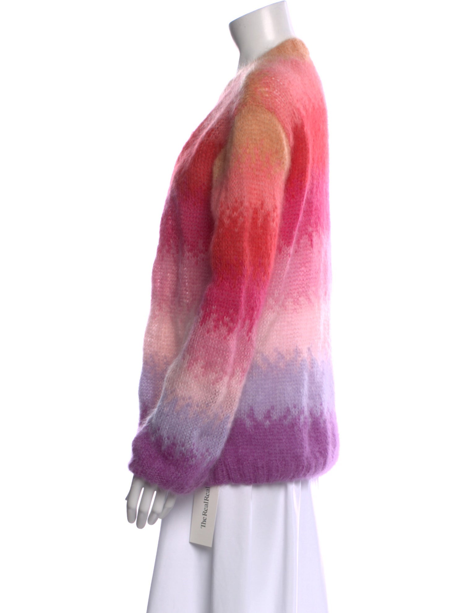 Rose Carmine Mohair Tie-Dye Print Sweater