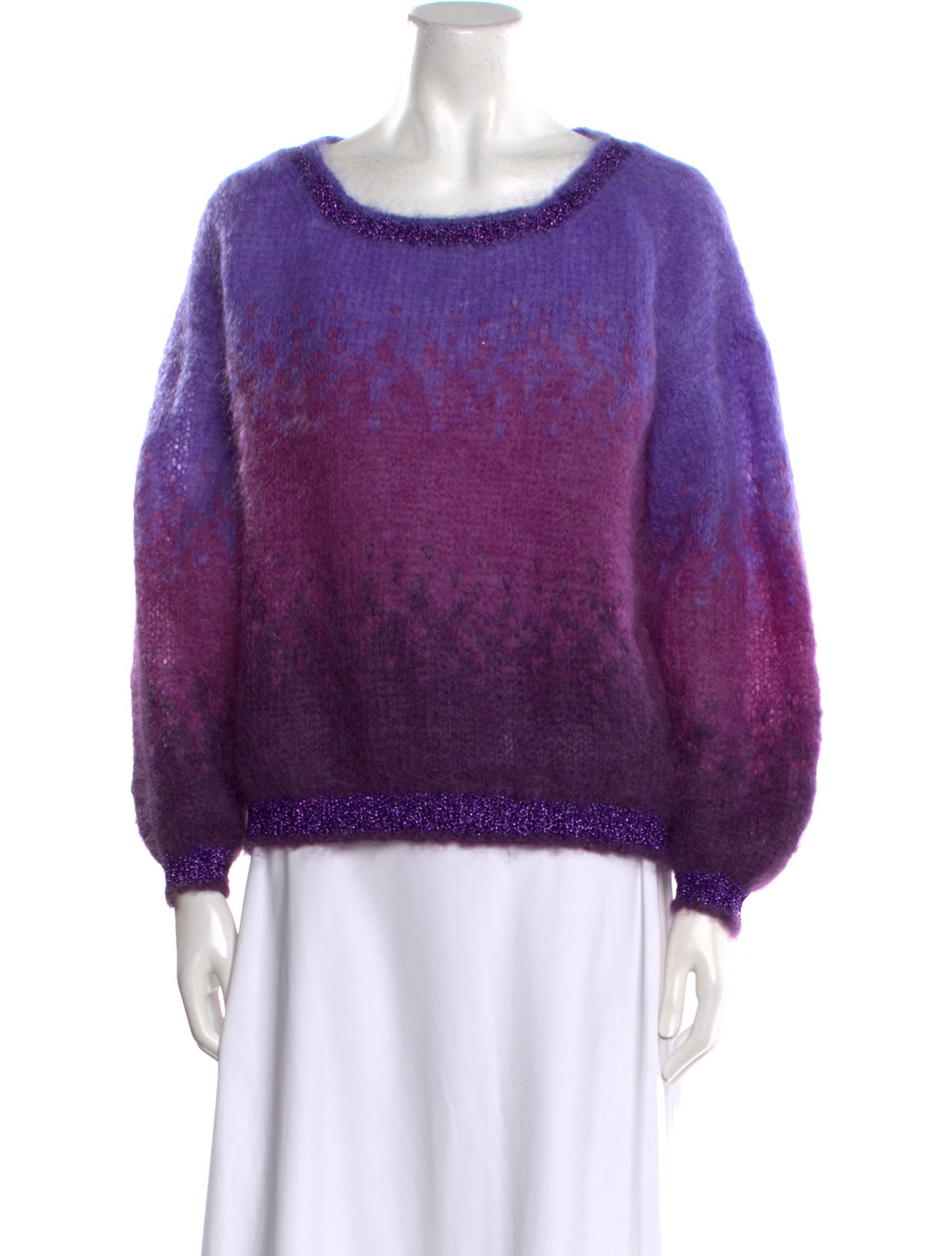 Rose Carmine Kid Mohair Scoop Neck Sweater