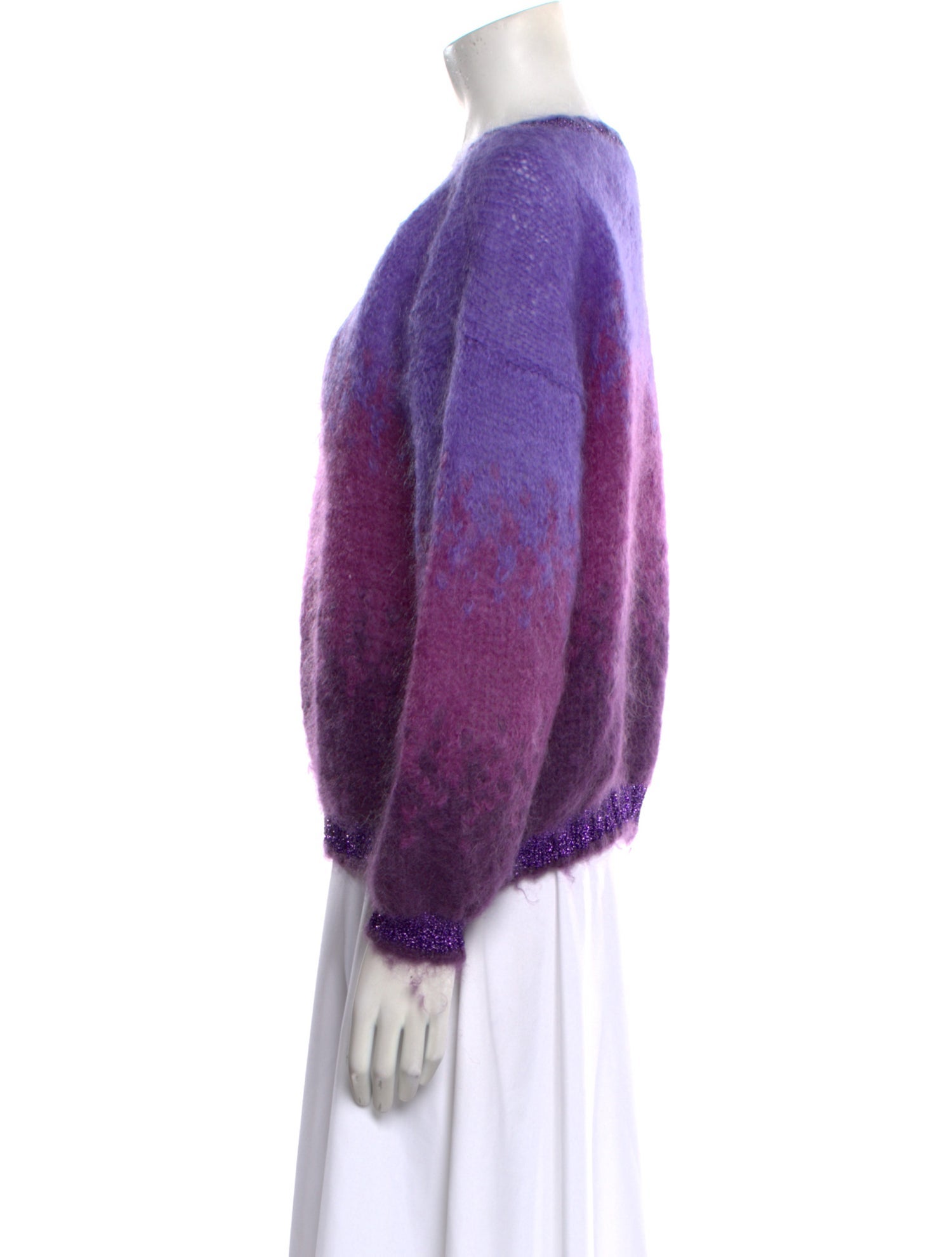 Rose Carmine Kid Mohair Scoop Neck Sweater