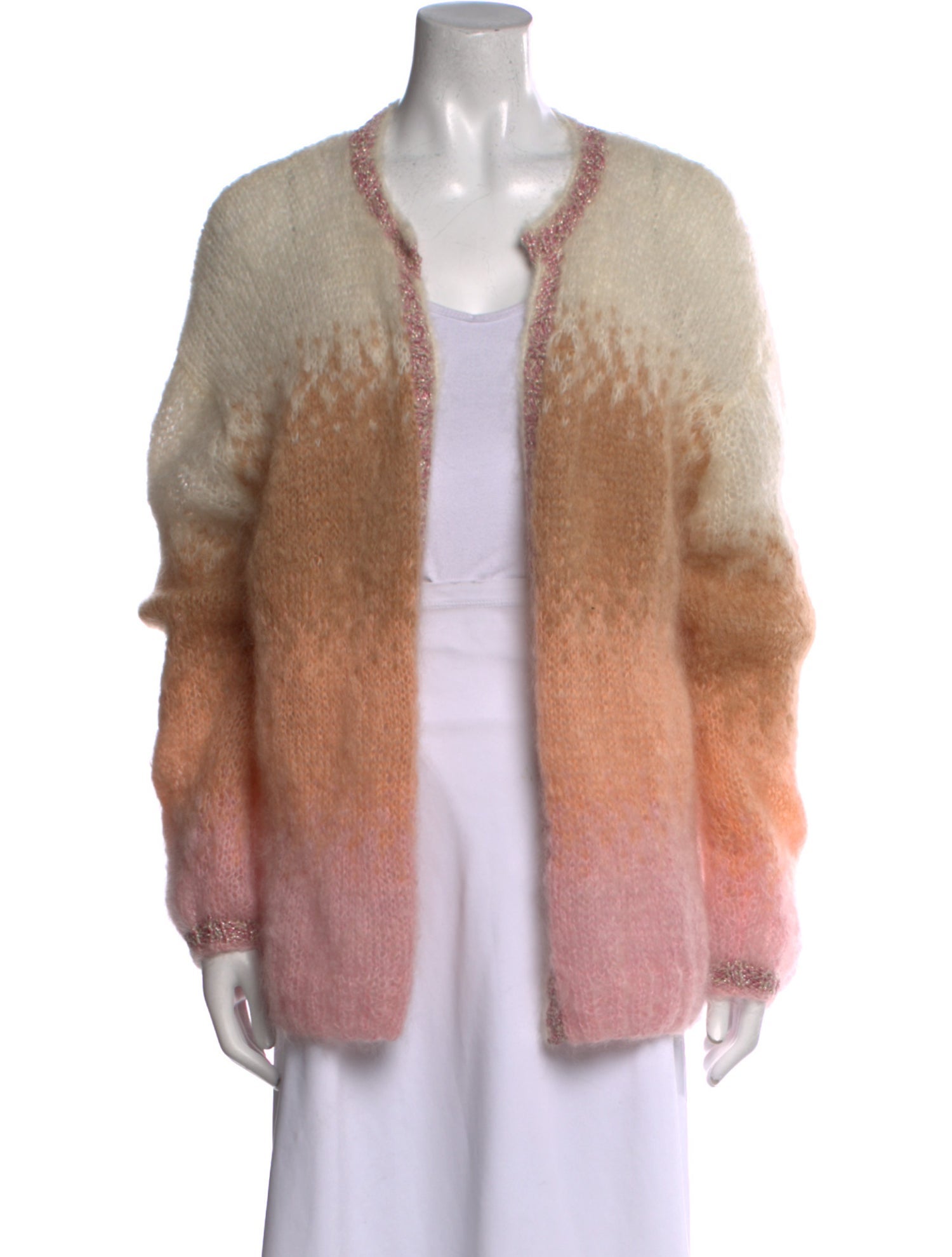 Rose Carmine Open Front Sweater