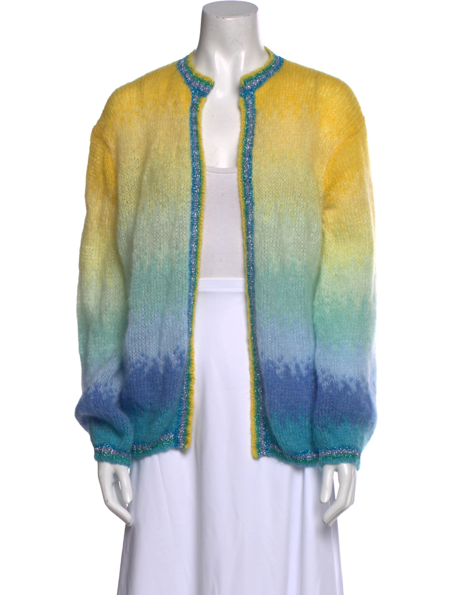 Rose Carmine Kid Mohair Tie-Dye Print Sweater