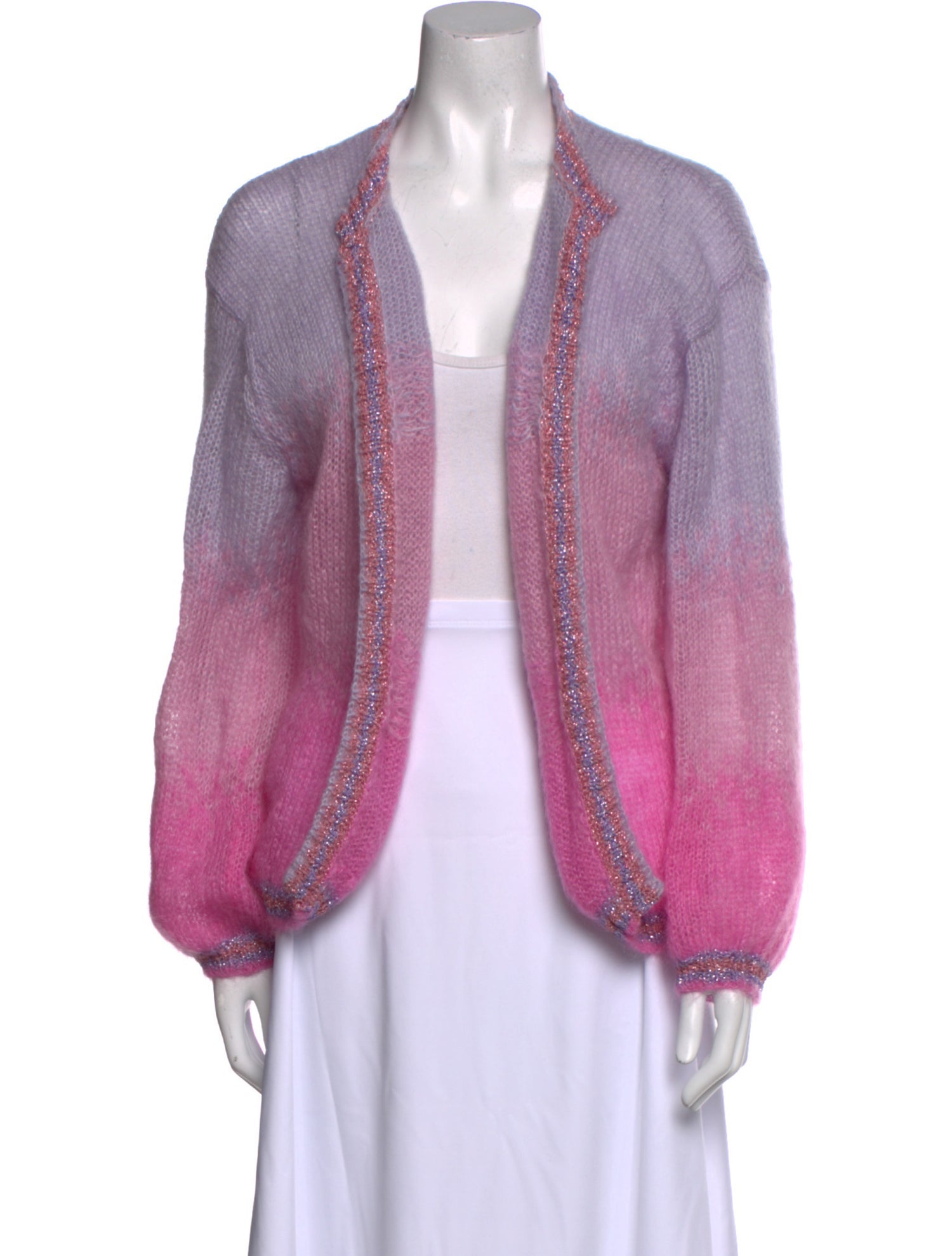 Rose Carmine Open Front Sweater