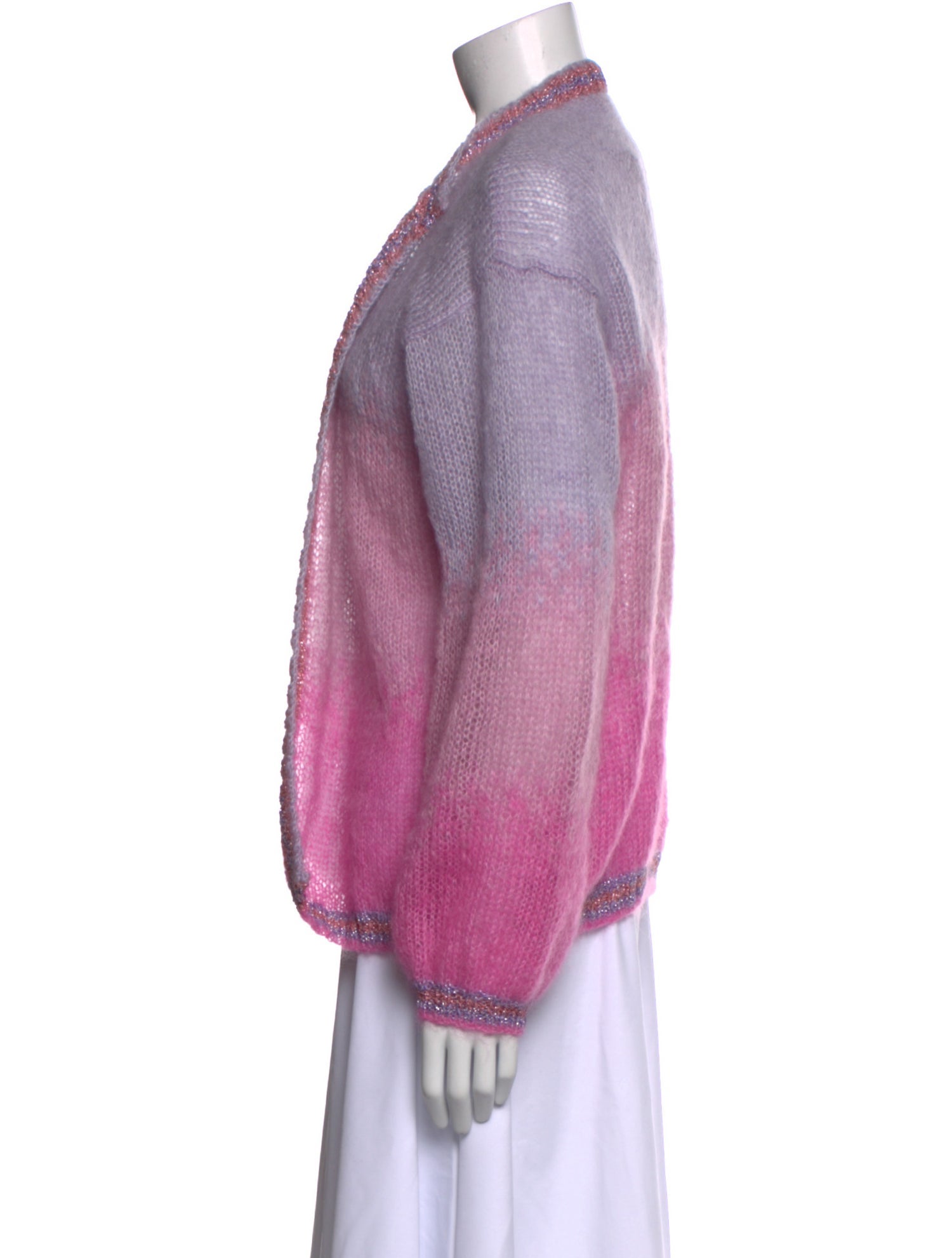 Rose Carmine Open Front Sweater