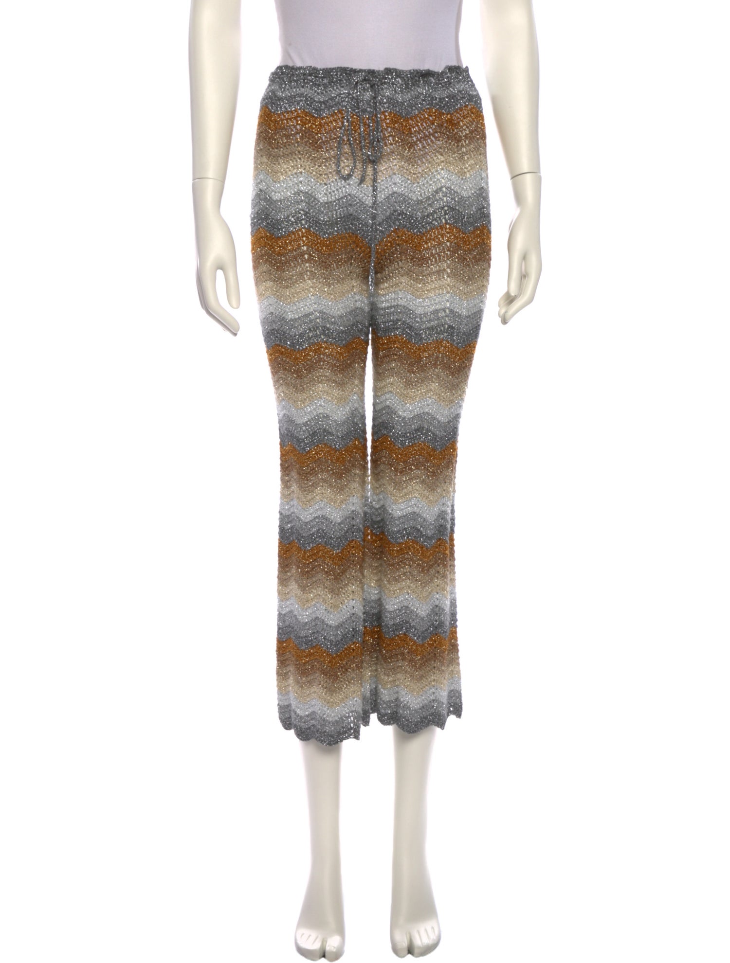 Rose Carmine Printed Wide Leg Pants w/ Tags