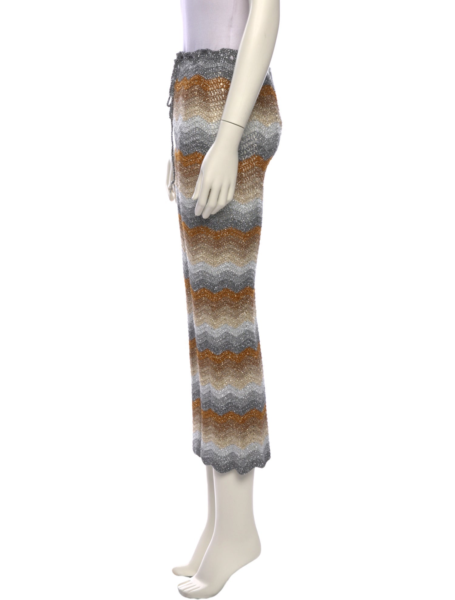 Rose Carmine Printed Wide Leg Pants w/ Tags