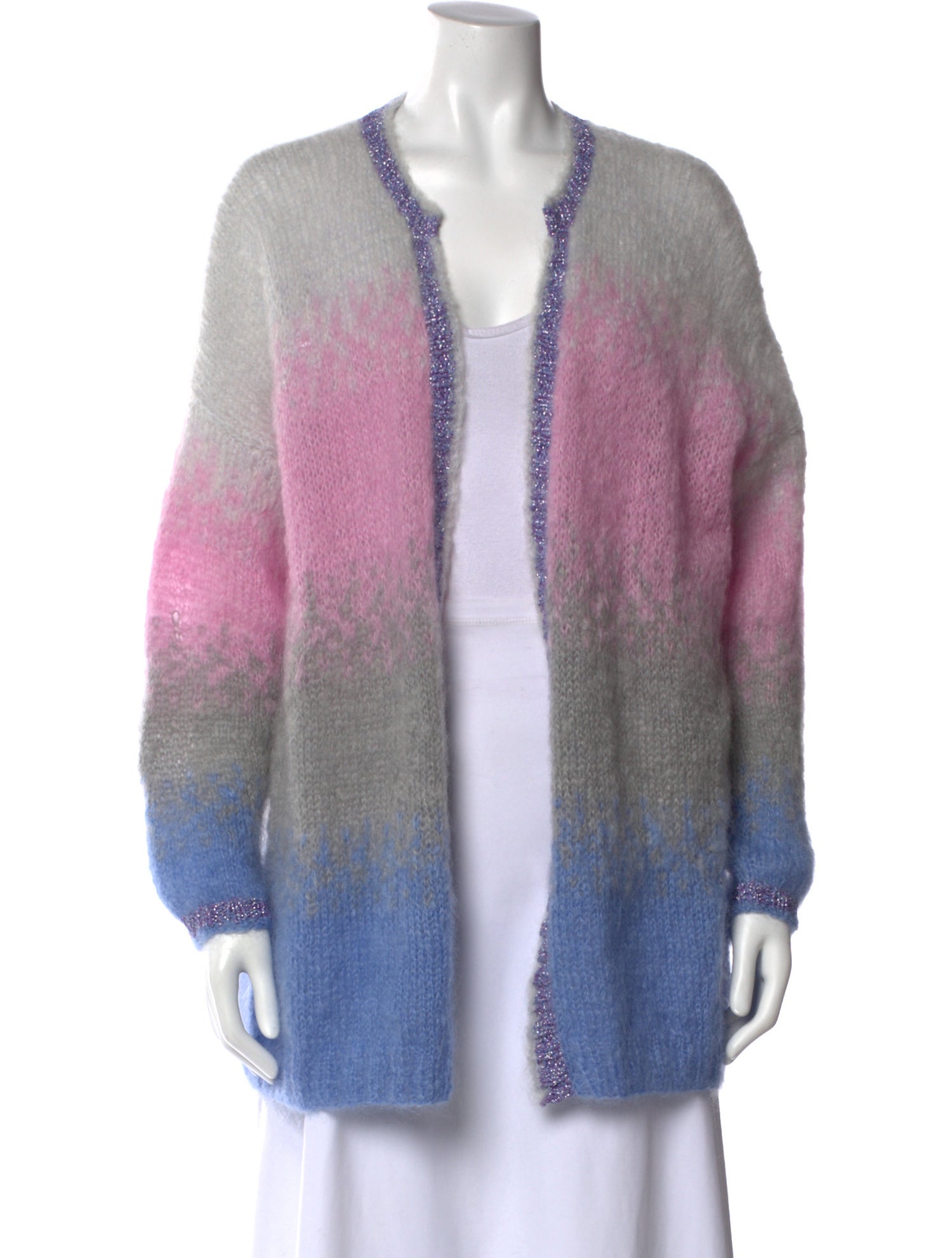 Rose Carmine Mohair Tie-Dye Print Sweater