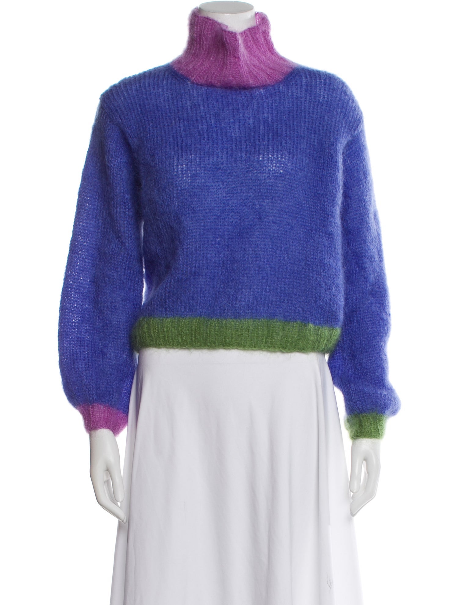 Rose Carmine Mohair Turtleneck Sweater