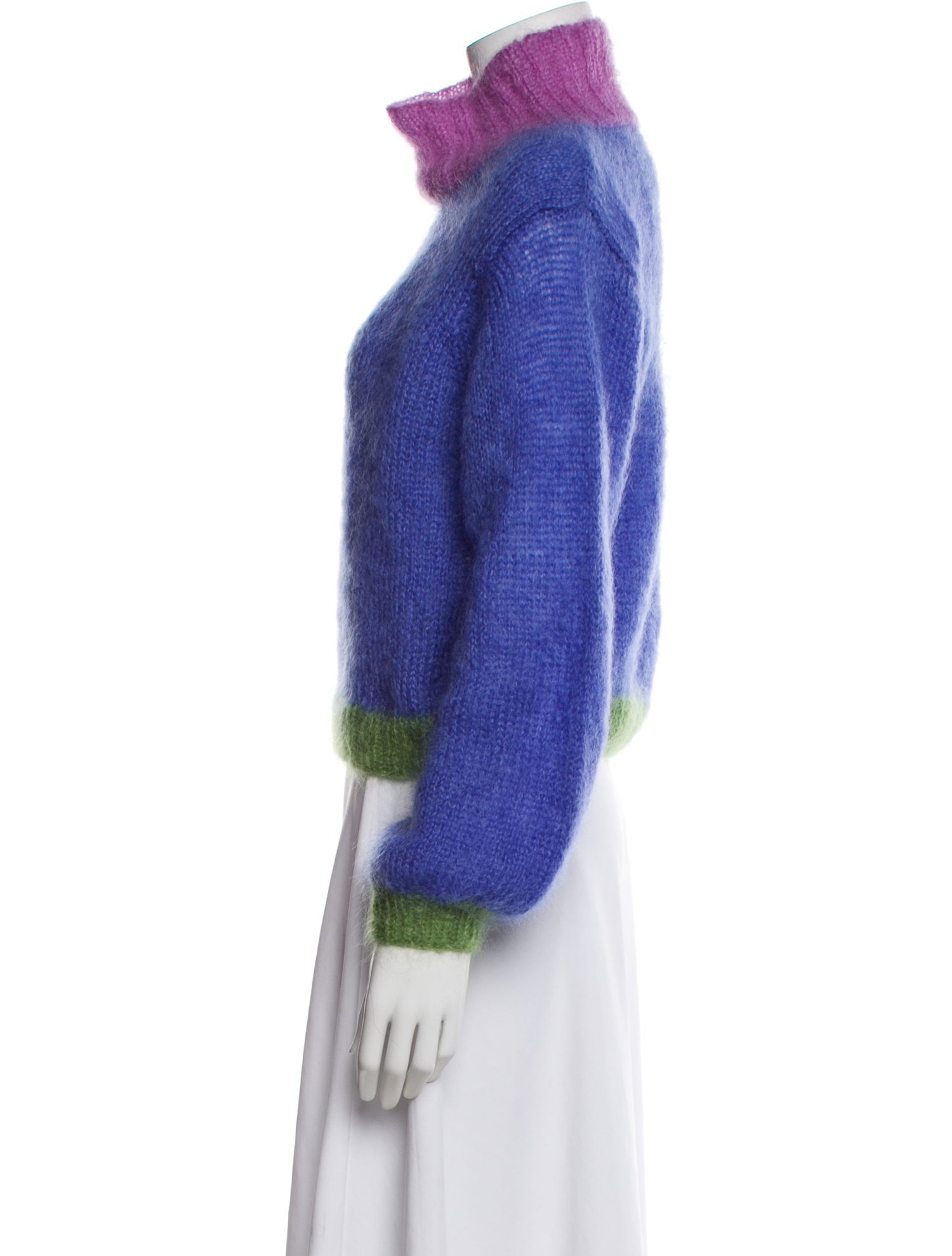 Rose Carmine Mohair Turtleneck Sweater