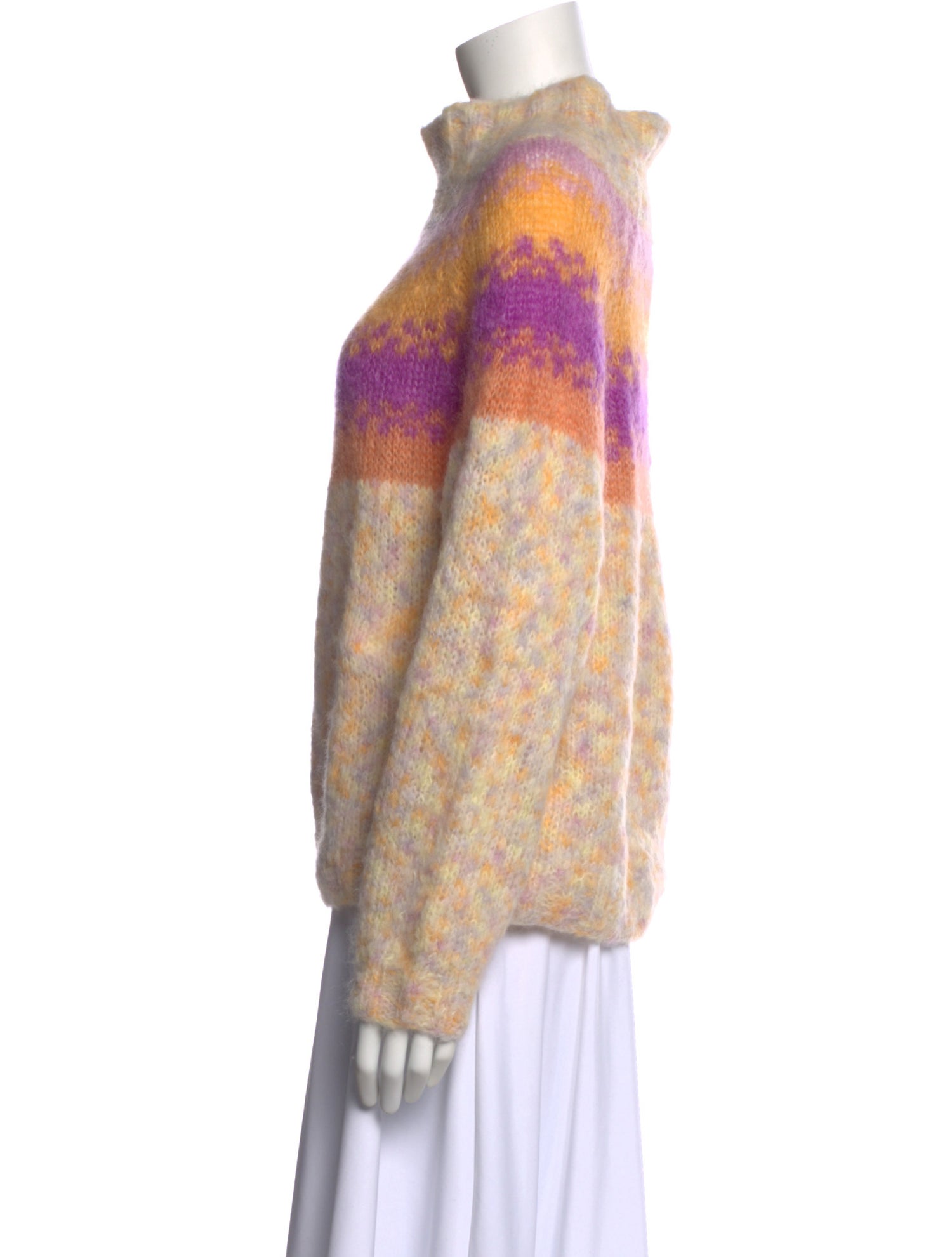 Rose Carmine Alpaca Striped Sweater