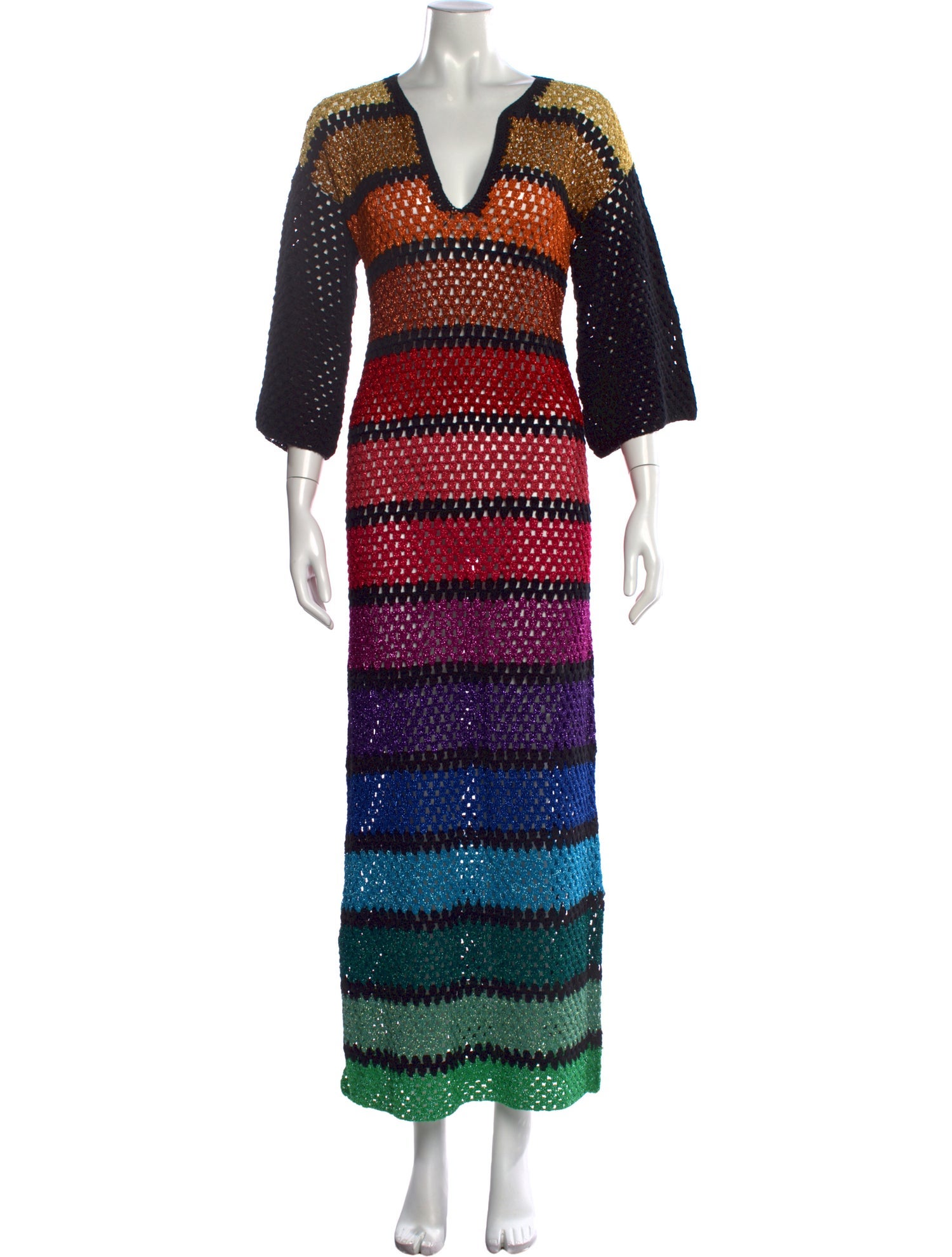 Rose Carmine Printed Long Dress