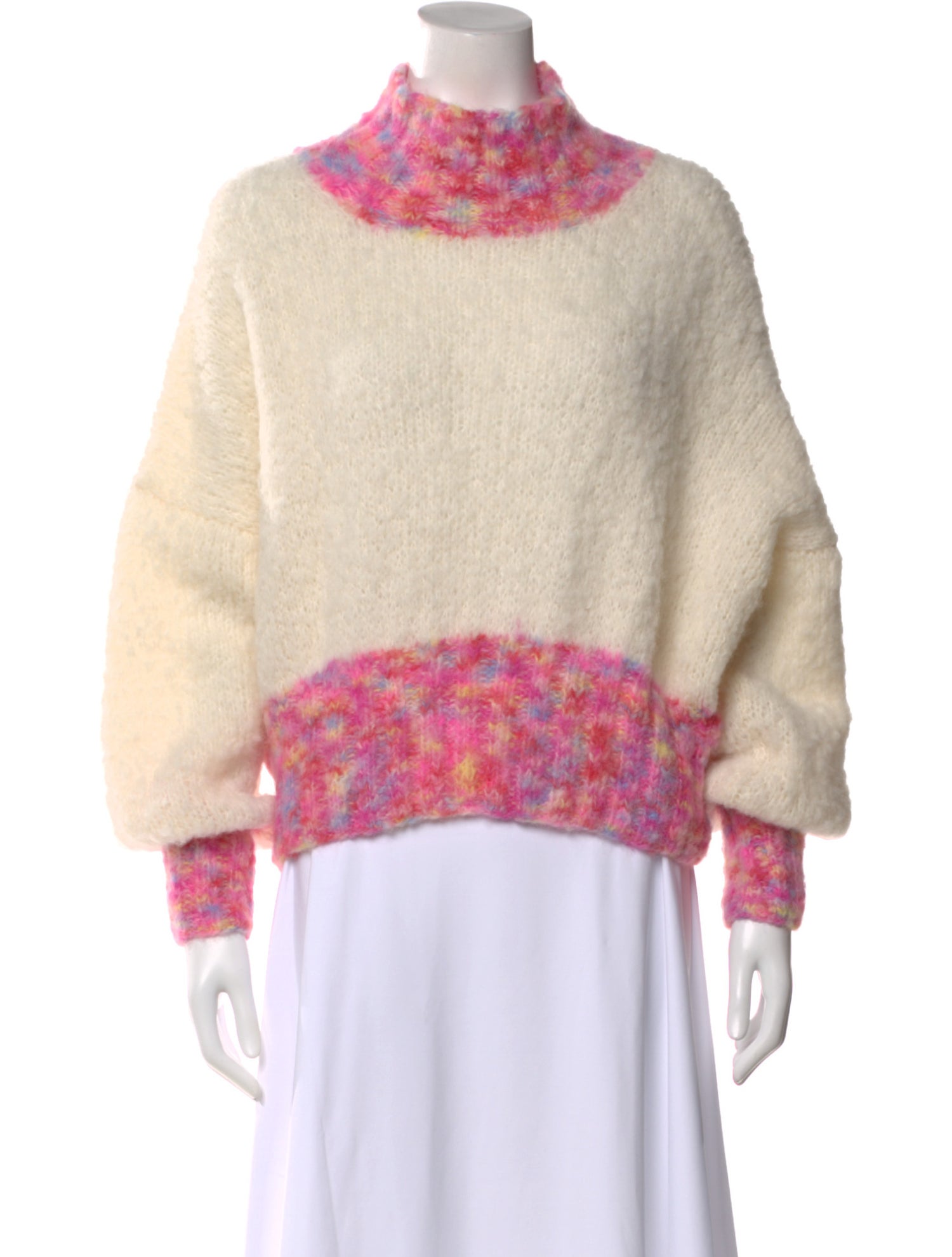 Rose Carmine Alpaca Printed Sweater