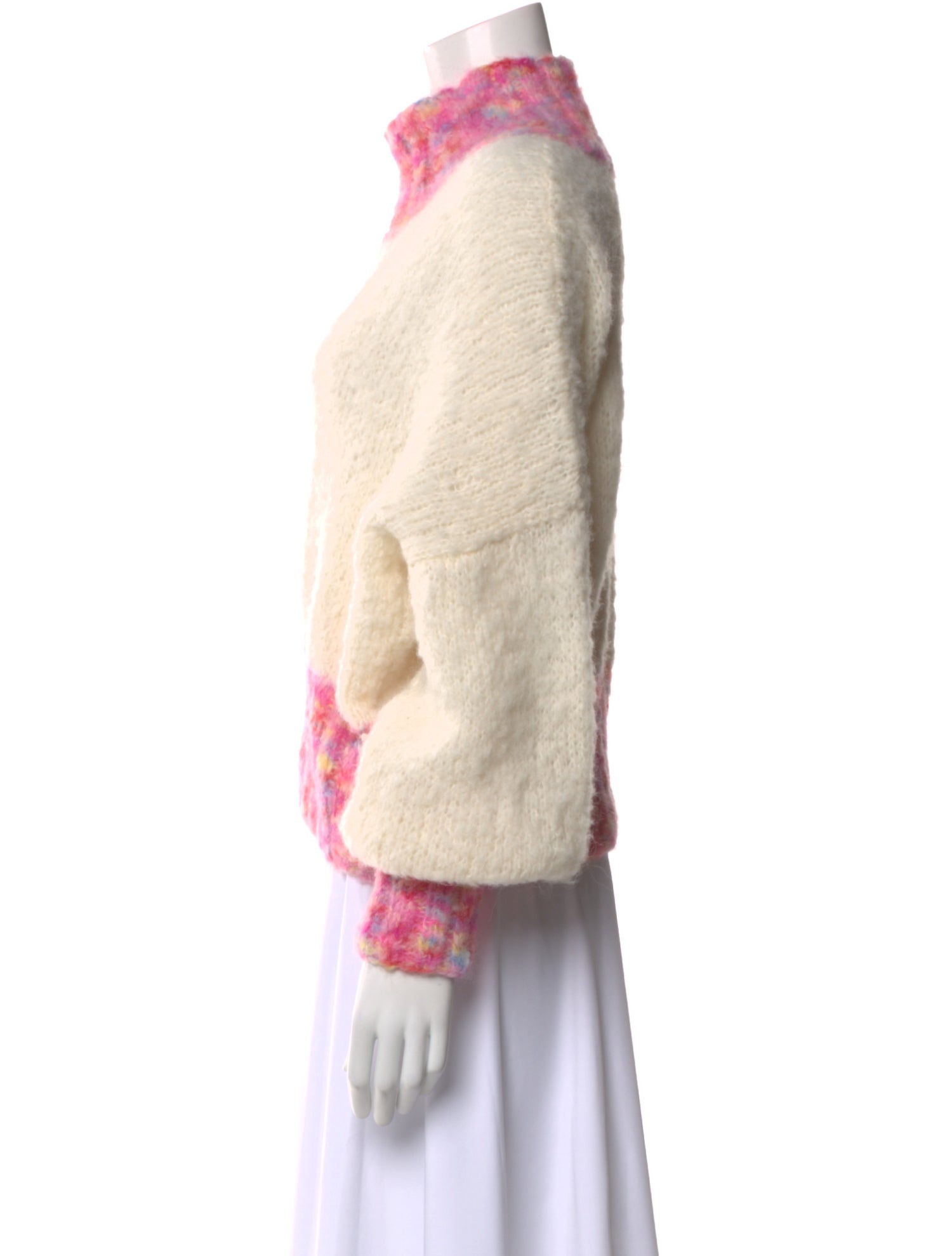 Rose Carmine Alpaca Printed Sweater