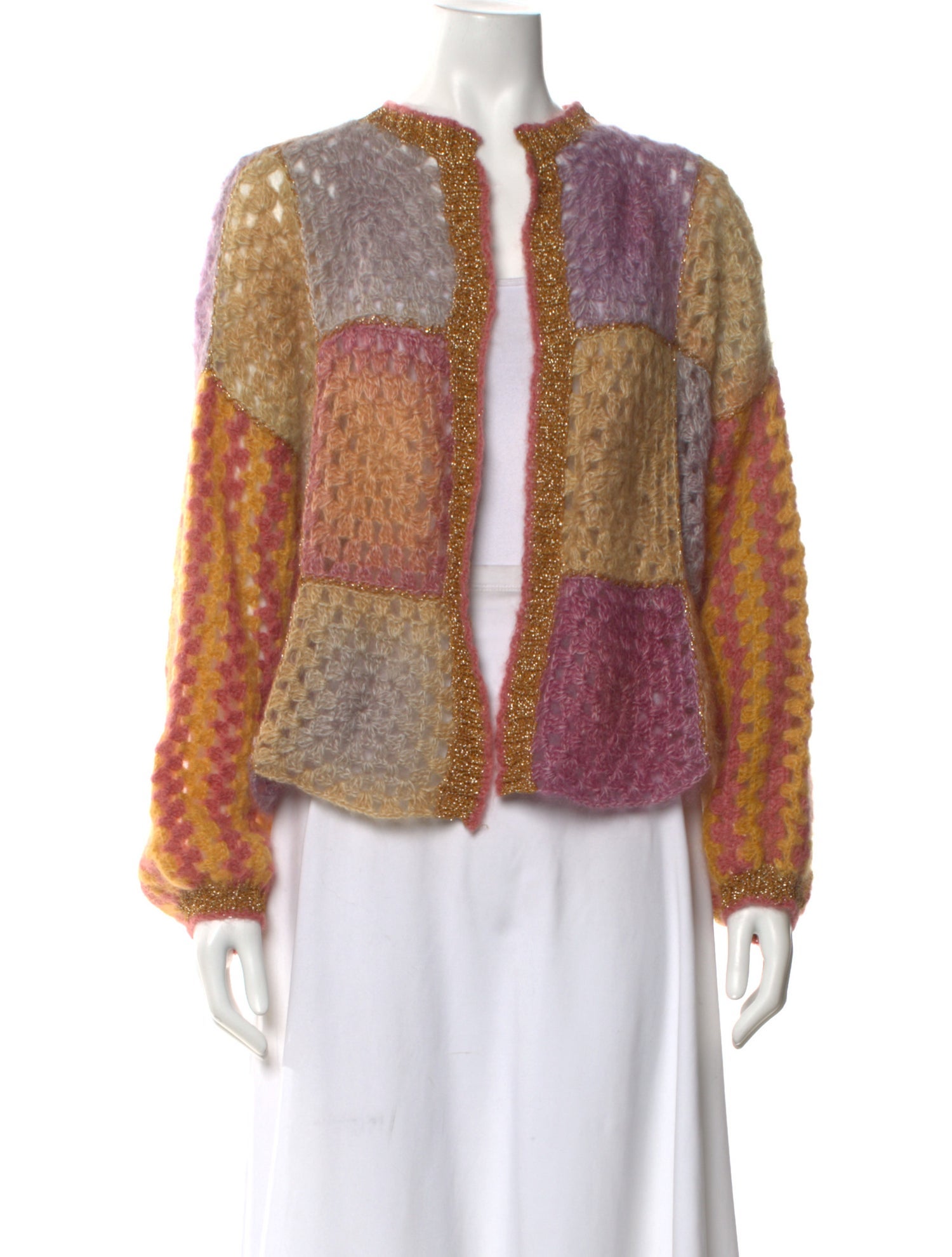 Rose Carmine Kid Mohair Printed Sweater