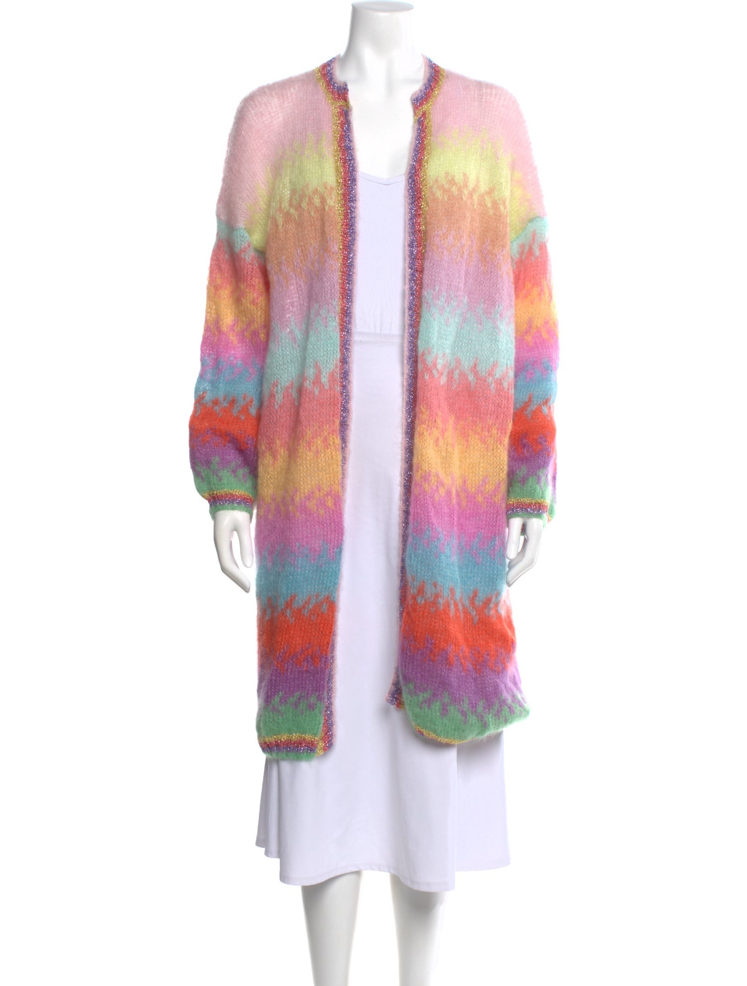 Rose Carmine Mohair Striped Sweater