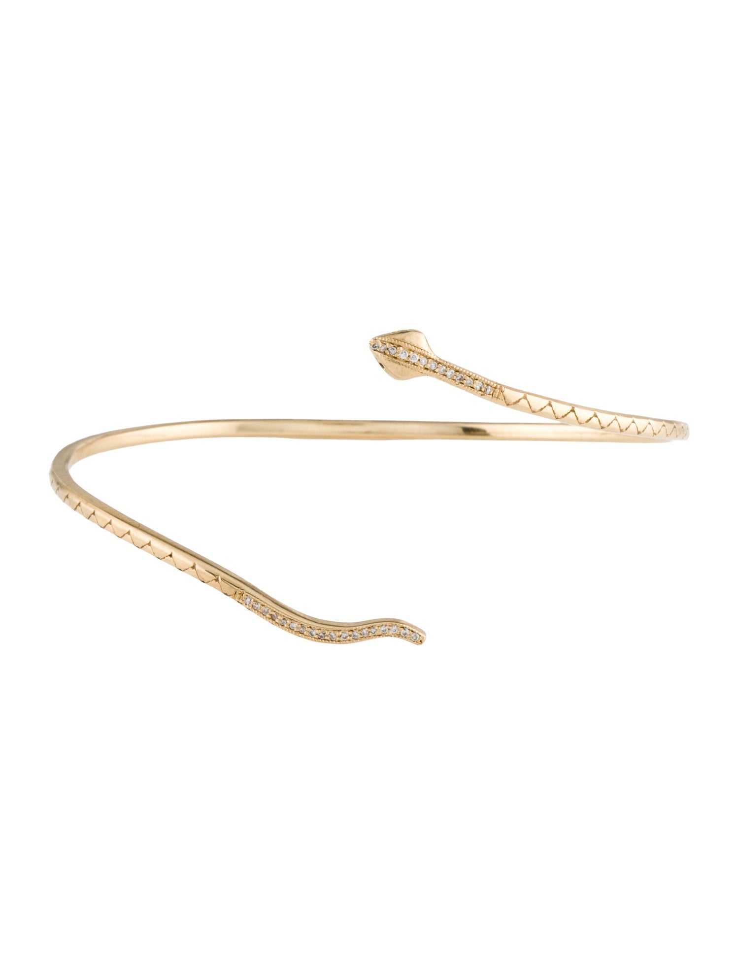 Roseark 14K Diamond Snake Cuff Bracelet