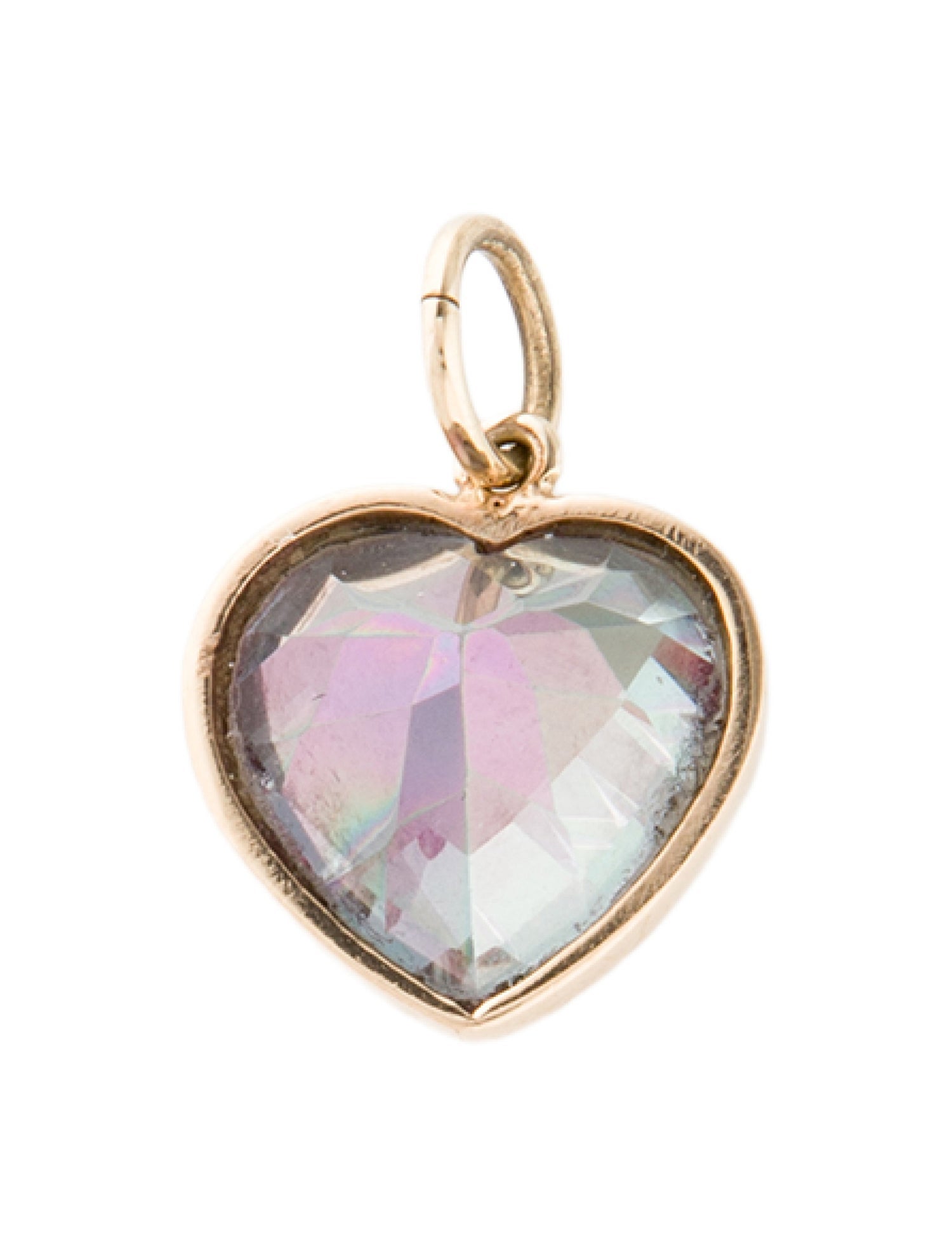 Roseark 14K Coated Topaz Heart Necklace Pendant