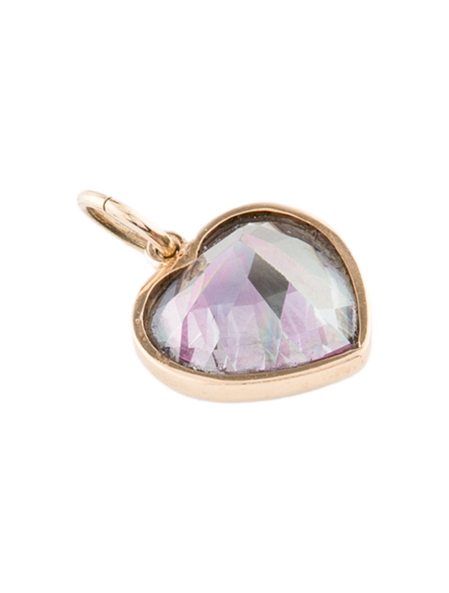 Roseark 14K Coated Topaz Heart Necklace Pendant