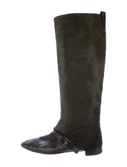 Roger Vivier Ponyhair Riding Boots Green