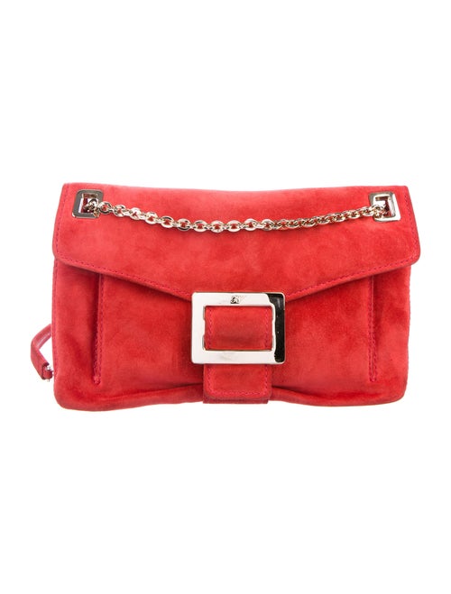 Roger Vivier Suede Shoulder Bag Red