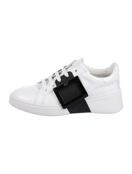 Roger Vivier Signature Logo Leather Sneakers White