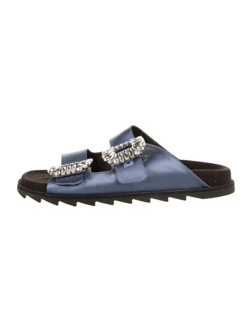 Roger Vivier Crystal Embellishments Slides Blue