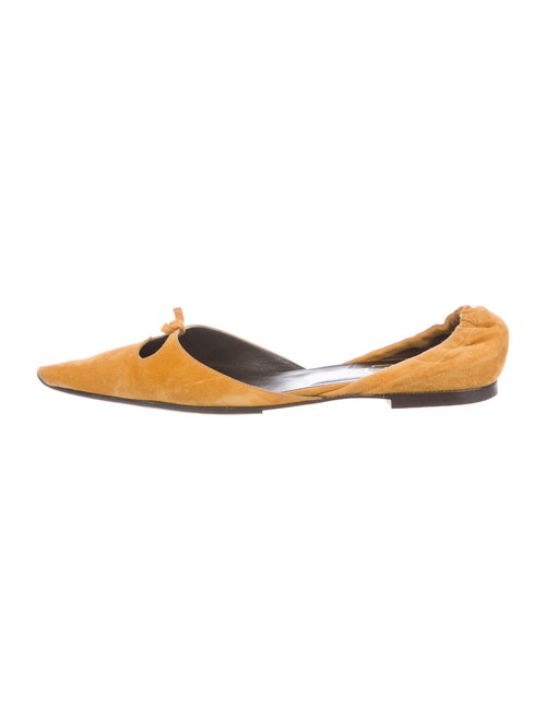 Roger Vivier Suede D'Orsay Flats Yellow