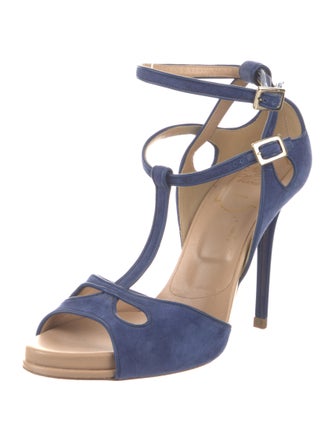 Roger Vivier Suede T-Strap Sandals