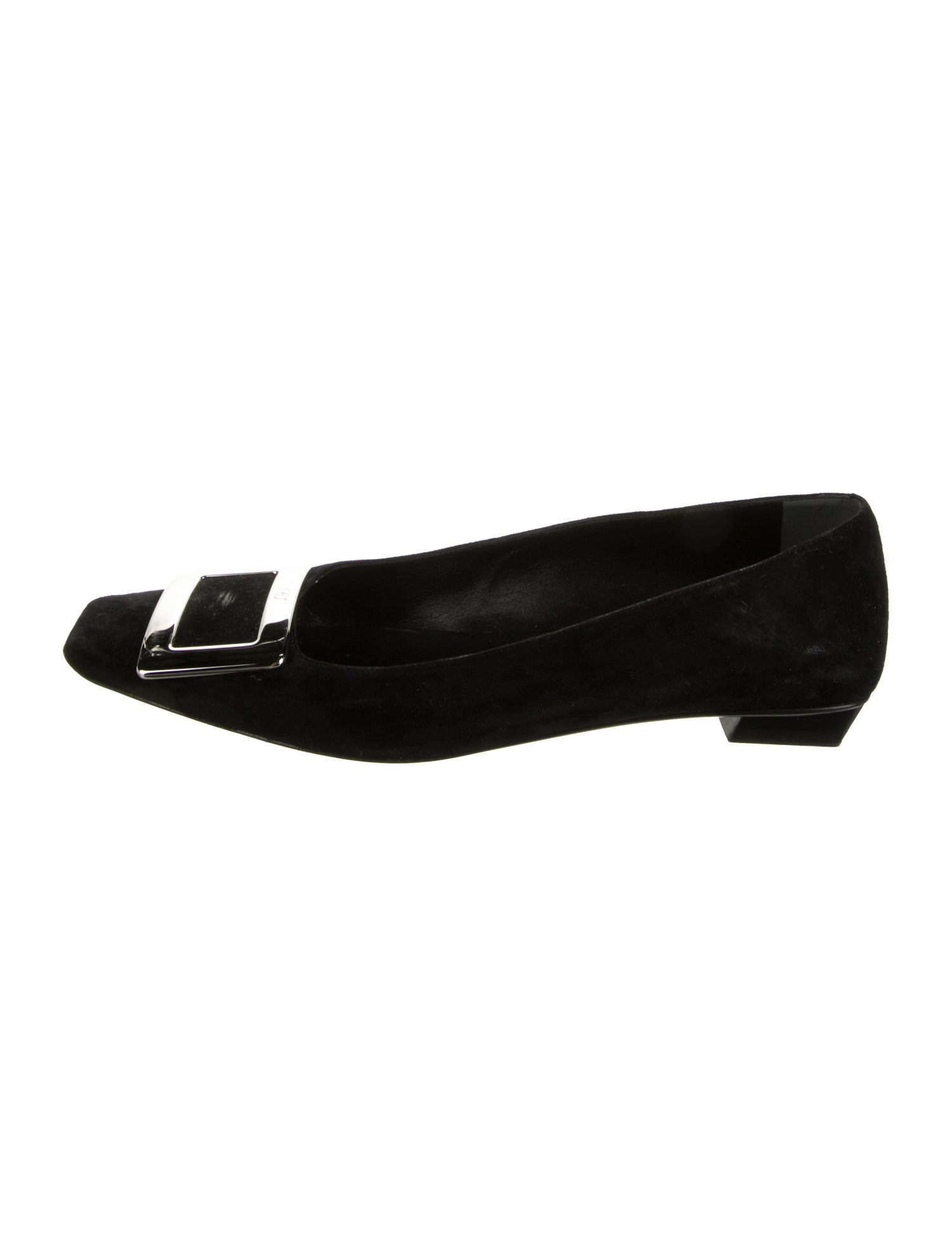 roger vivier silver flats