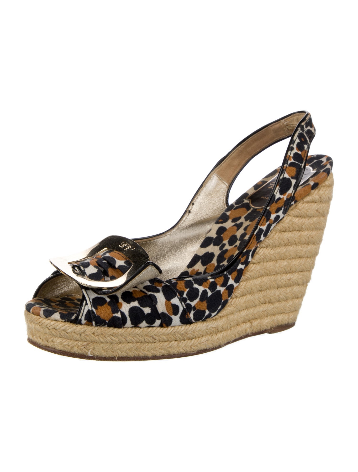 Roger Vivier Canvas Animal Print Espadrilles