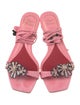 Roger Vivier Suede Floral Print Gladiator Sandals