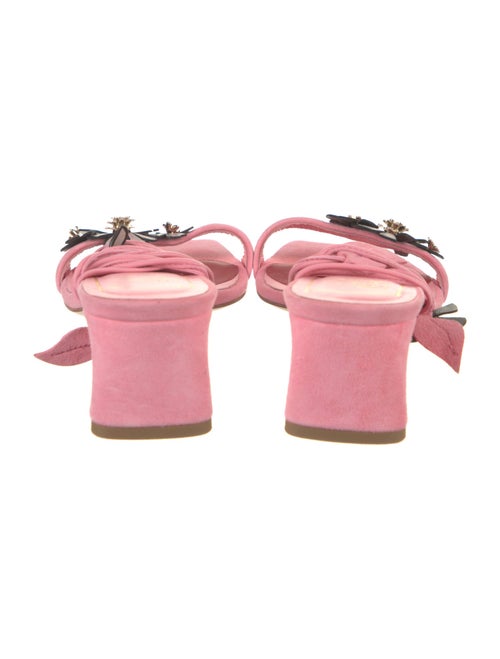 Roger Vivier Suede Floral Print Gladiator Sandals