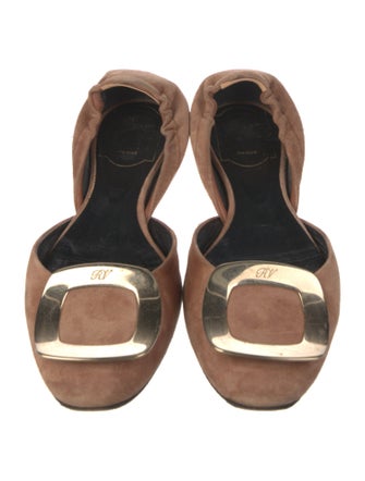 Roger Vivier Suede D'Orsay Flats