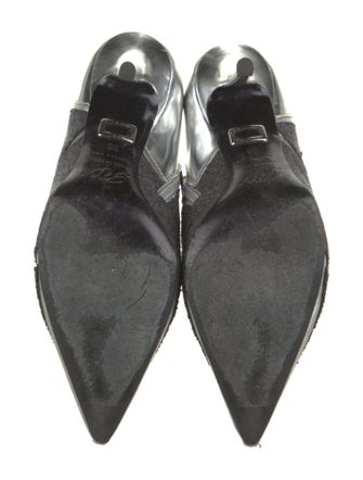 Roger Vivier Wool Animal Print Mules