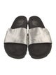 Roger Vivier Satin Crystal Embellishments Slides