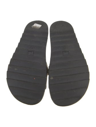 Roger Vivier Satin Crystal Embellishments Slides