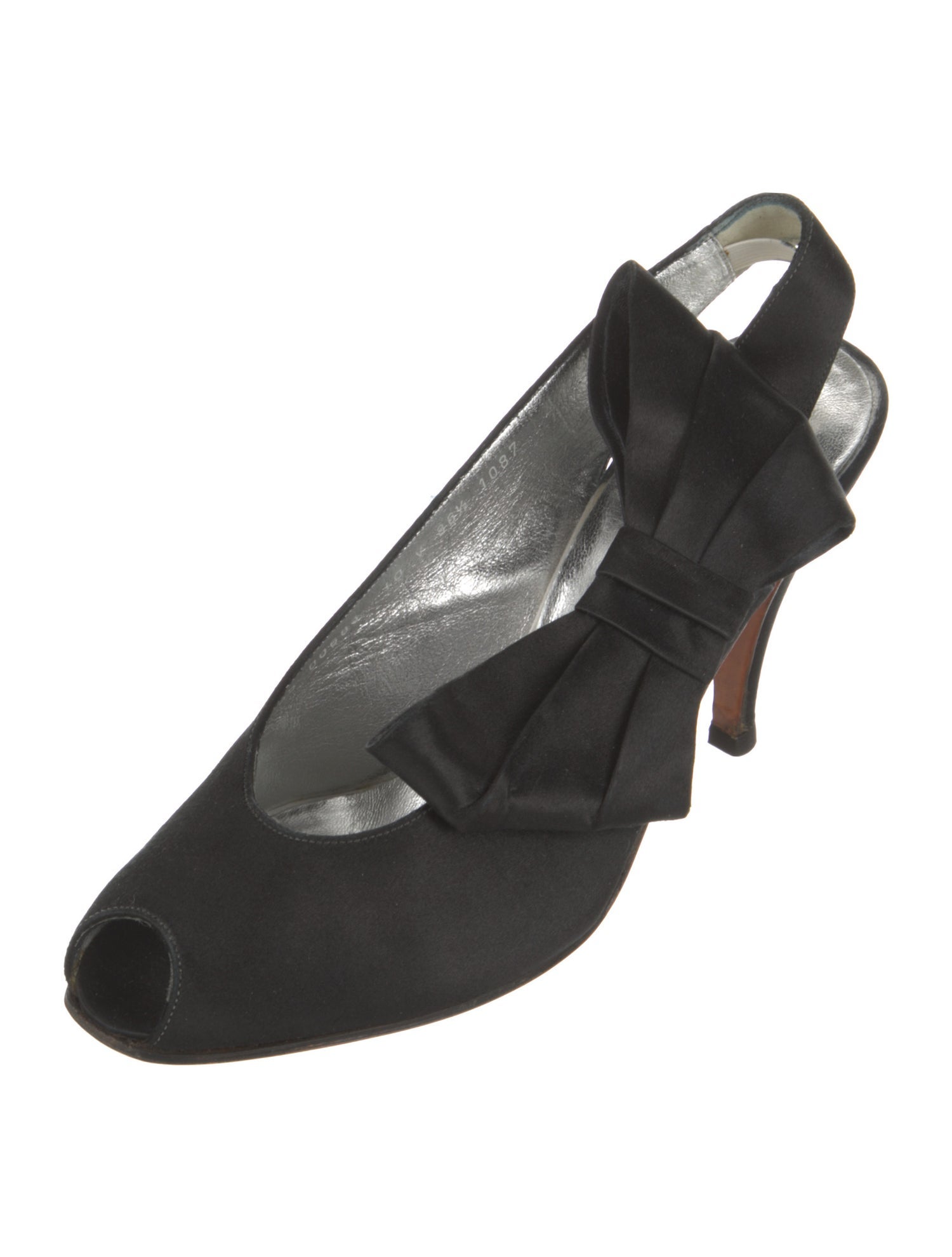 Roger Vivier Satin Bow Accents Slingback Pumps