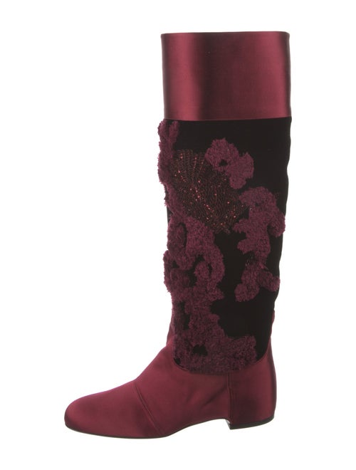 Roger Vivier Velvet Patterned Riding Boots