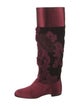 Roger Vivier Velvet Patterned Riding Boots