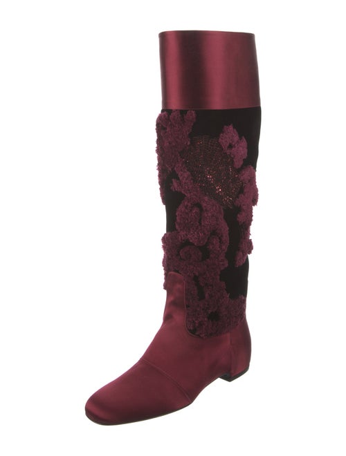 Roger Vivier Velvet Patterned Riding Boots