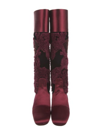 Roger Vivier Velvet Patterned Riding Boots