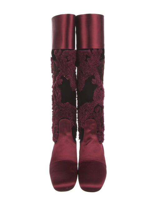 Roger Vivier Velvet Patterned Riding Boots