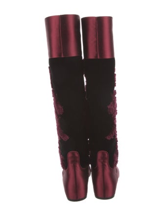 Roger Vivier Velvet Patterned Riding Boots