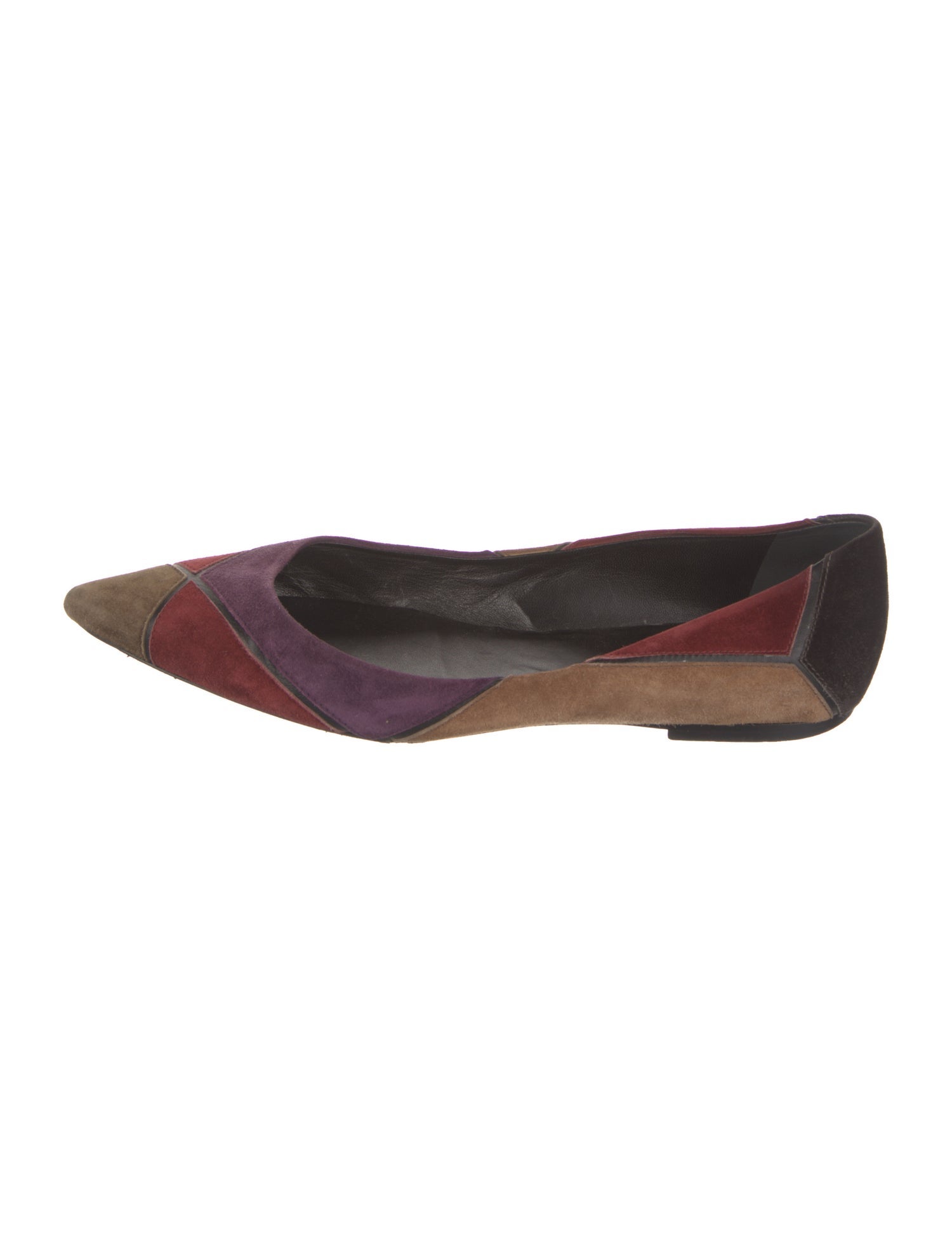 Roger Vivier Suede Colorblock Pattern Flats