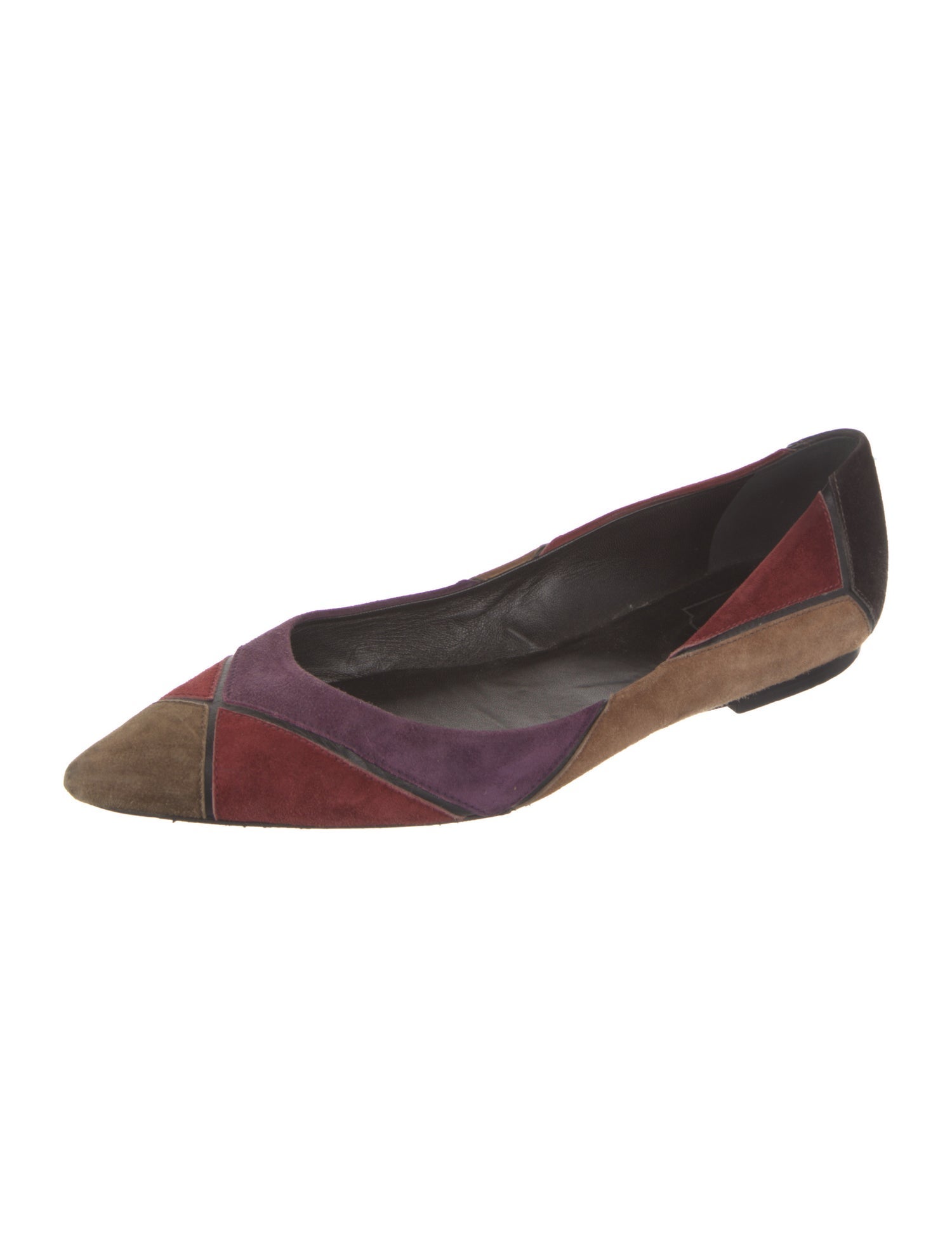 Roger Vivier Suede Colorblock Pattern Flats
