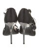 Roger Vivier Satin Feather Trim T-Strap Sandals
